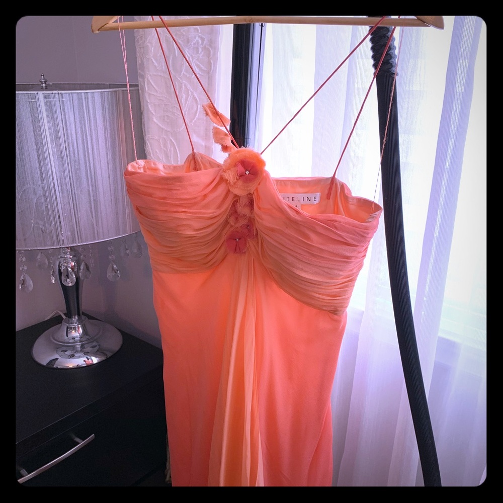 Strapless Peach Cocktail Dress (with tiny string)